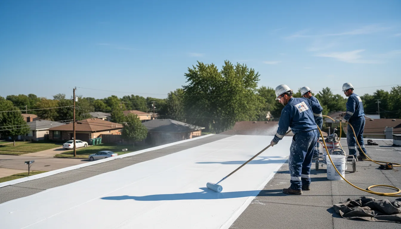 Commercial roof coating in Gould, OK near me